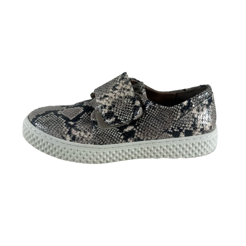 Aerosoles Aware Womens Ebbie Sneakers Shoes Black Beige Hook & Loop Snake 7.5M